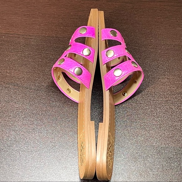 Vince Camuto Women's Studded Slip On Slide Sandal Vazista Pop Pink Pop Gloss New - Picture 8 of 16